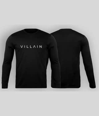 VILLAIN Pack of 1 Cotton Regular Fit Men's T-Shirt ( Black )