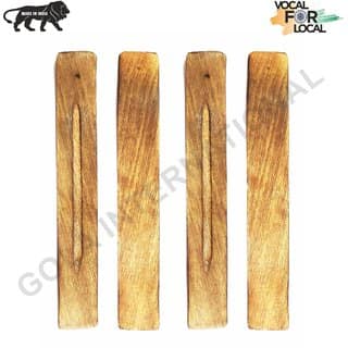 Gola International Natural Wood Incense Holder/Agarbatti Stand Gifts Wooden Handicrafts Standard (Pack of 4)