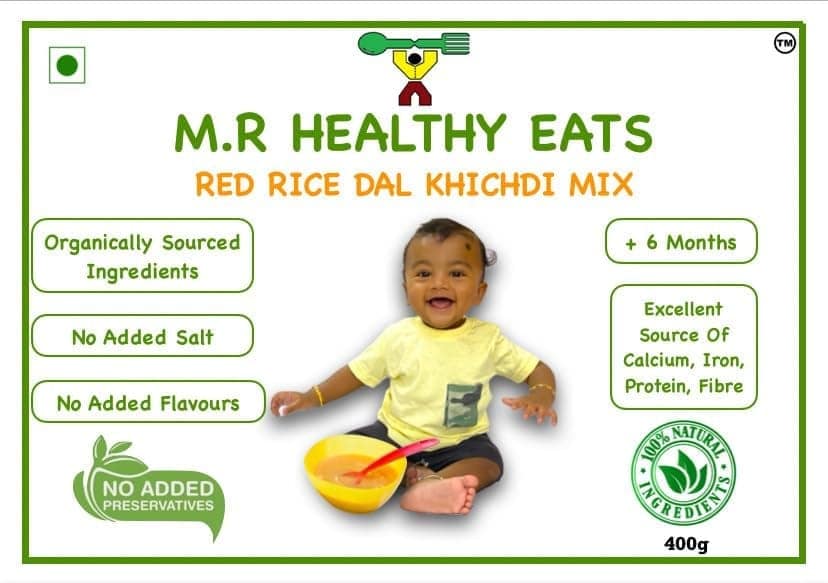 M.R Healthy Eats- Red Rice, Dal Khichdi Mix For Kids In Food-Grade Container 400 GMS (+6 Months) view 3