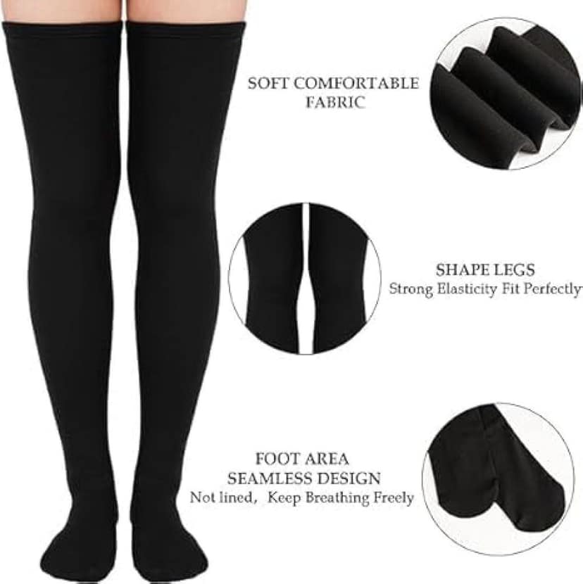Latest Trendy Woollen Warm Thigh High Socks | Knitted Thick Thermal Woollen Socks for Women Winter Wear Knee Length | Knee High Leg Warmers Long Socks Boot Cuffs Knee Cap | Stocking Girls Free Size ( 1 Pair ) view 7