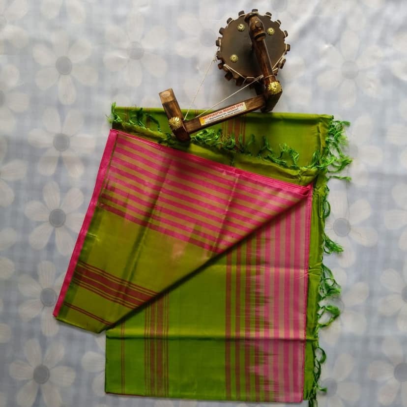 Banana Fibre silk saree with Blouse view 3