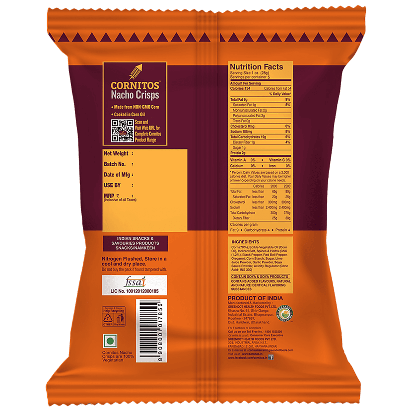 Cornitos Peri Peri Nacho Chips, 150 G Pouch view 2