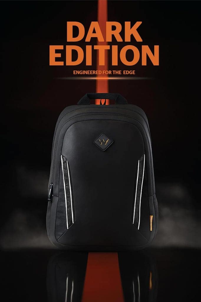 Dark Edition 45 L Premium Laptop Backpack for Men & Women | Fits 15.6 inch Laptop | Padded Shoulder Straps, Multi Compartments, Anti-Theft Zippers | Business Travel Bag | Dark Black view 3