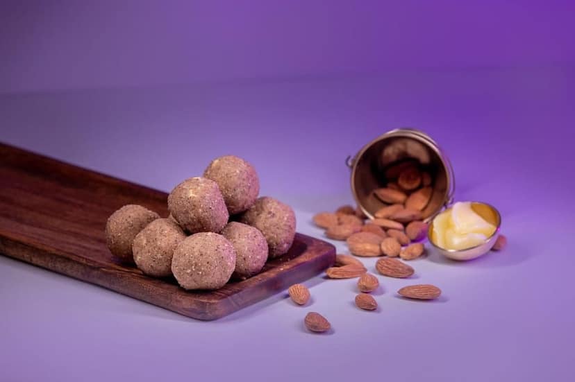 Desi Mitahara's Almond Ladoo - Made with Almond, Jaggery & Cow Ghee - Traditional Indian Sweet - Healthy, Nutritious Snack - 360g Pack - No Artificial Colours - Suitable for All Ages view 3