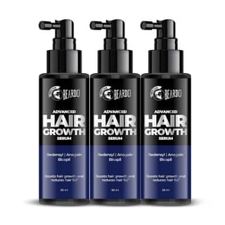 BEARDO Dr. Advanced Hair Growth Serum For Men, (50 Ml X 3)| Contains 3% Redensyl, 3% Baicapil, Rosemary | Stimulates Hair Growth, Increase Hair Density & Thickens Hair | Lightweight And Non-Sticky