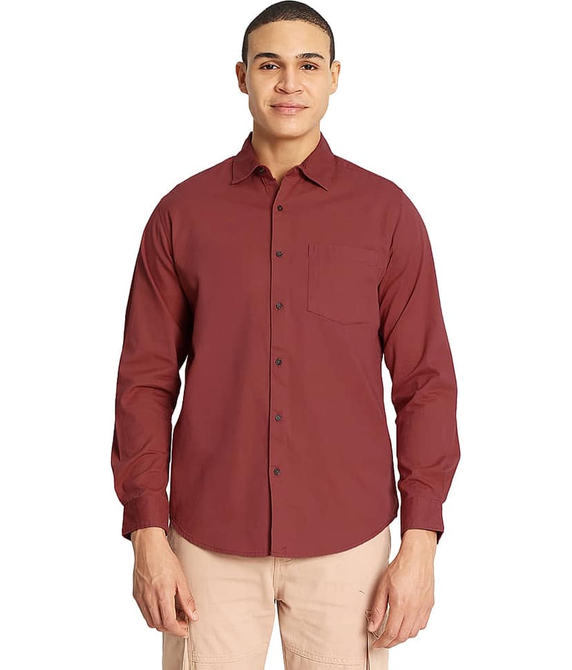 IVOC 100% Cotton Regular Fit Solids Full Sleeves Men's Casual Shirt - Coral ( Pack of 1 ) view 8