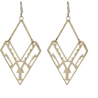 Plain Brass Metal Filigree Drop Earrings for Girls Brass Material Earrings for Women's Fashion Jewellery for Party