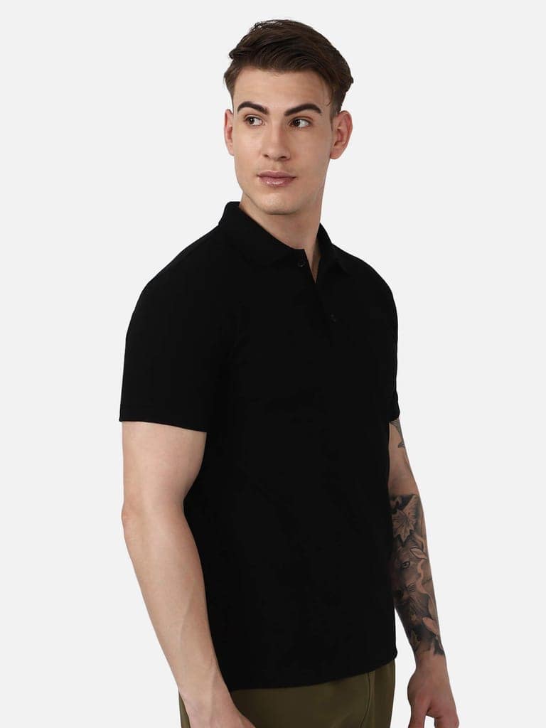 Dany Polo Neck Cotton Rich Half Sleeve Solid Regular fit Cottonpoly T-shirt for Men Comfortable soft Breathable Fabric Stretchable for Everyday Use Ideal for Casual wear and officewear view 2