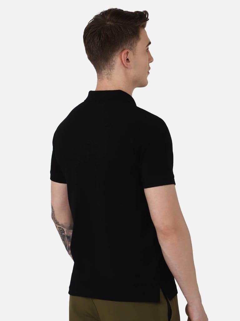 Dany Polo Neck Cotton Rich Half Sleeve Solid Regular fit Cottonpoly T-shirt for Men Comfortable soft Breathable Fabric Stretchable for Everyday Use Ideal for Casual wear and officewear view 4