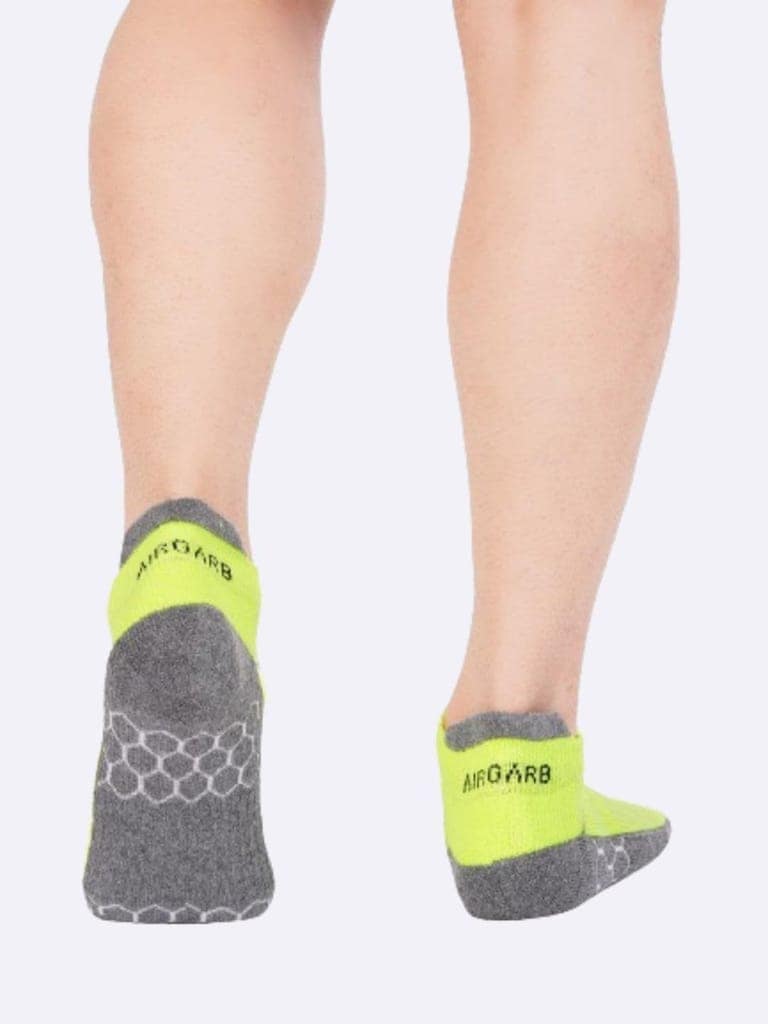AirGarb Compression Sports Performance Socks for Men and Women Ankle Length Cotton Socks Pack of 4 - SPO4GR (Free Size) Neon Green view 7