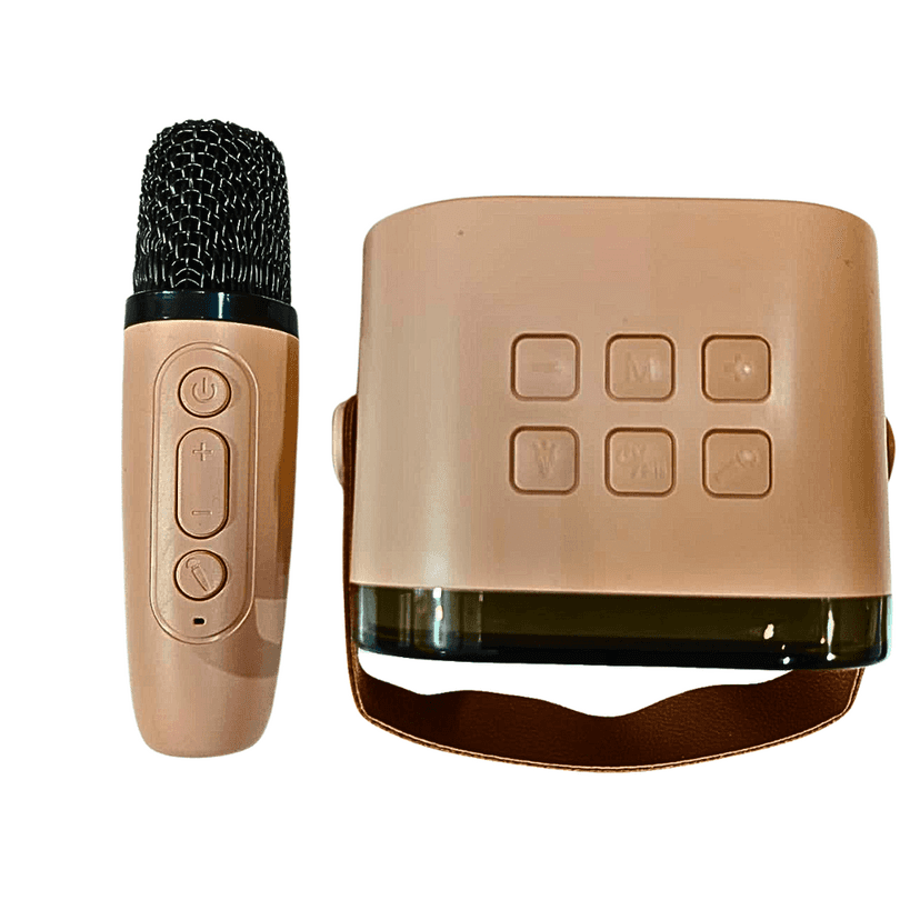 Colorful Karaoke Sound System with Dual Wireless Microphones | Bluetooth Speaker with RGB Lights | High-Quality Portable Karaoke Machine | 6W Power | Rechargeable Battery | Compact & Stylish Design | Best for Parties & Events view 3