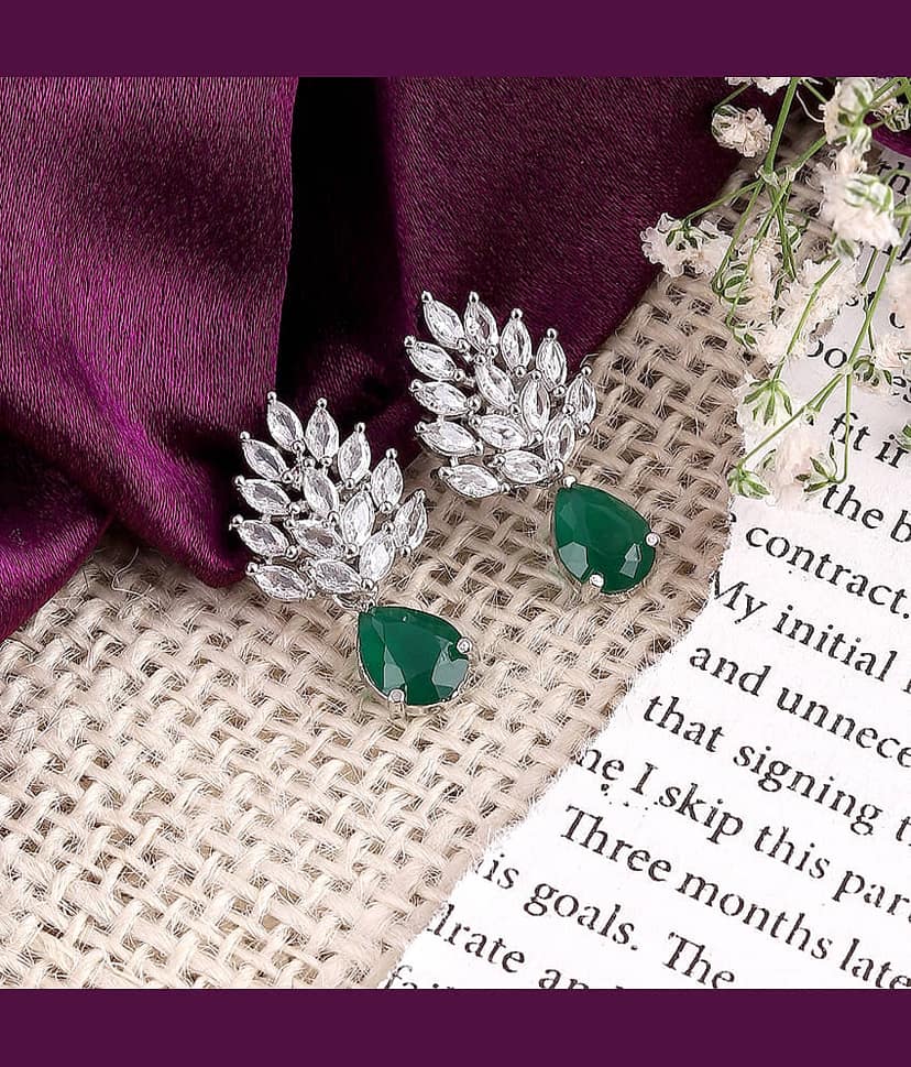 gilher Green Huggies Earrings ( Pack of 1 )