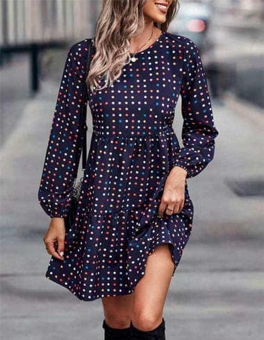 Playful Dots: Women's Keyhole Back Summer Dress view 3