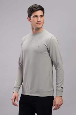 Men Solid Round Neck Polyester T-Shirt
