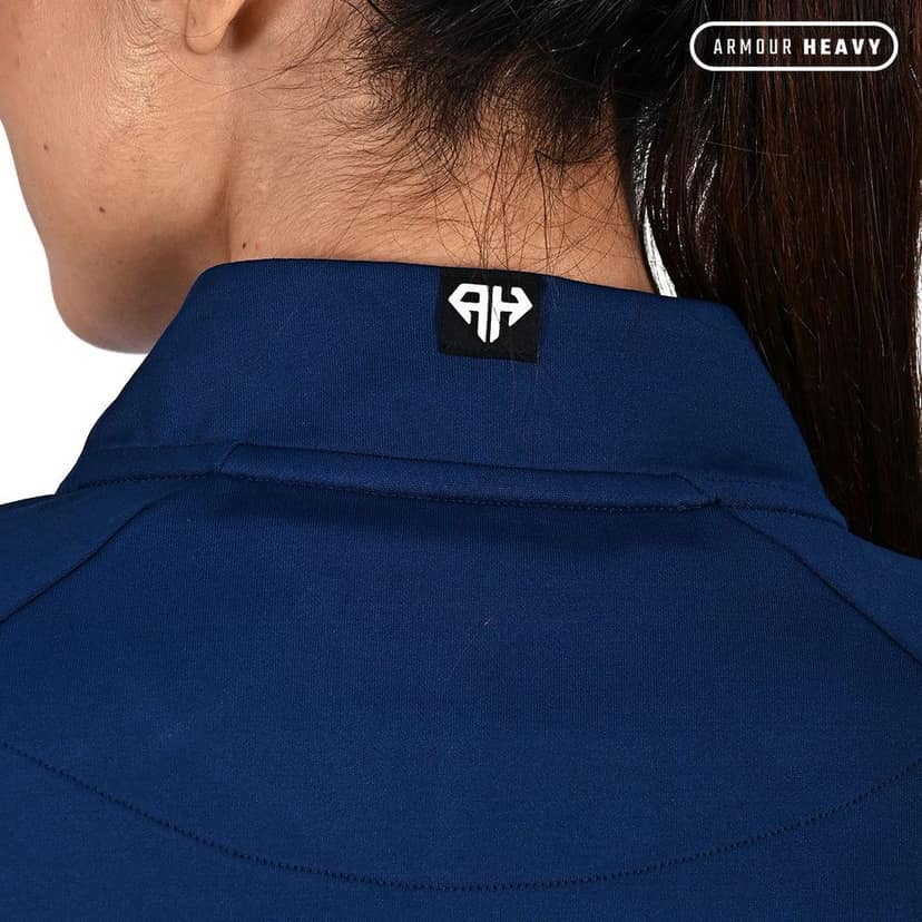 High Neck Navy Polo Jacket Women view 5