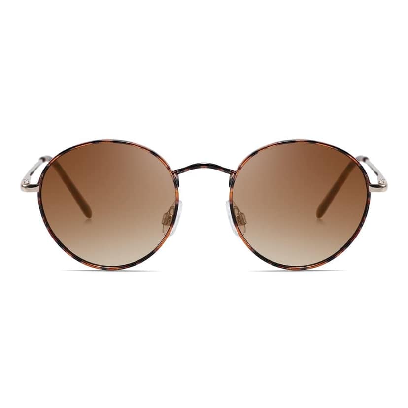 Eyenaks Round Shape Unisex Metal Sunglasses | UV 400 Protection | Everyday Wear | Spring Hinges for Comfortable Fit | Pack Of 1 (Green Cheetah) view 2
