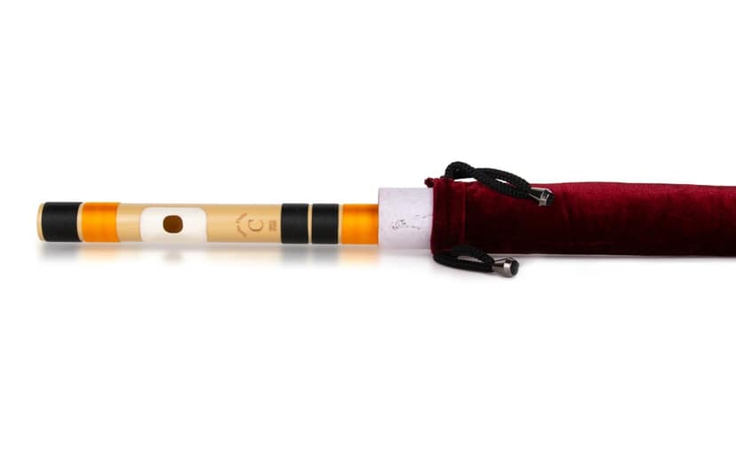 Radhe Flutes | C Natural | Right Handed | With Velvet Cover | Tuned With Tanpura A=440Hz | PVC Fiber | Black & Orange view 4