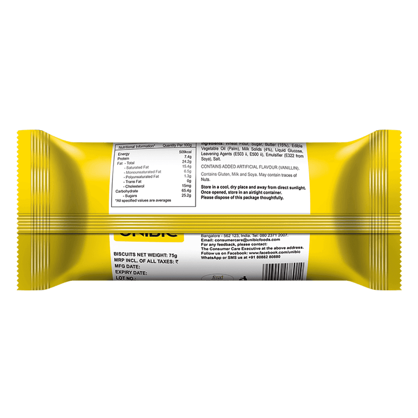 Unibic Cookies - Butter, 75 G Pouch view 2