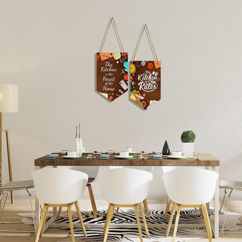 Charmor The kitchen is the...Decorative Wall Hanger for Living Room | Bedroom | Office | Gift | Home Decoration | Home Decor Items (WH3503, Set of 2) view 2