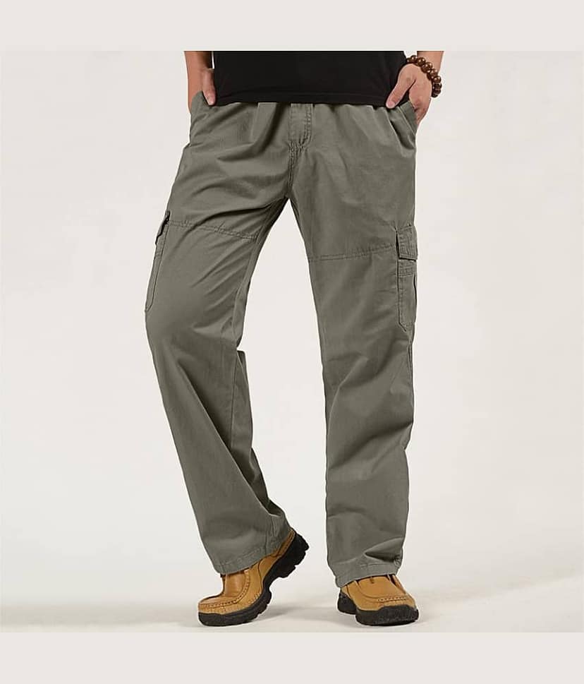 Reoutlook Regular Flat Men's Cargos - Gold ( Pack of 1 ) view 2