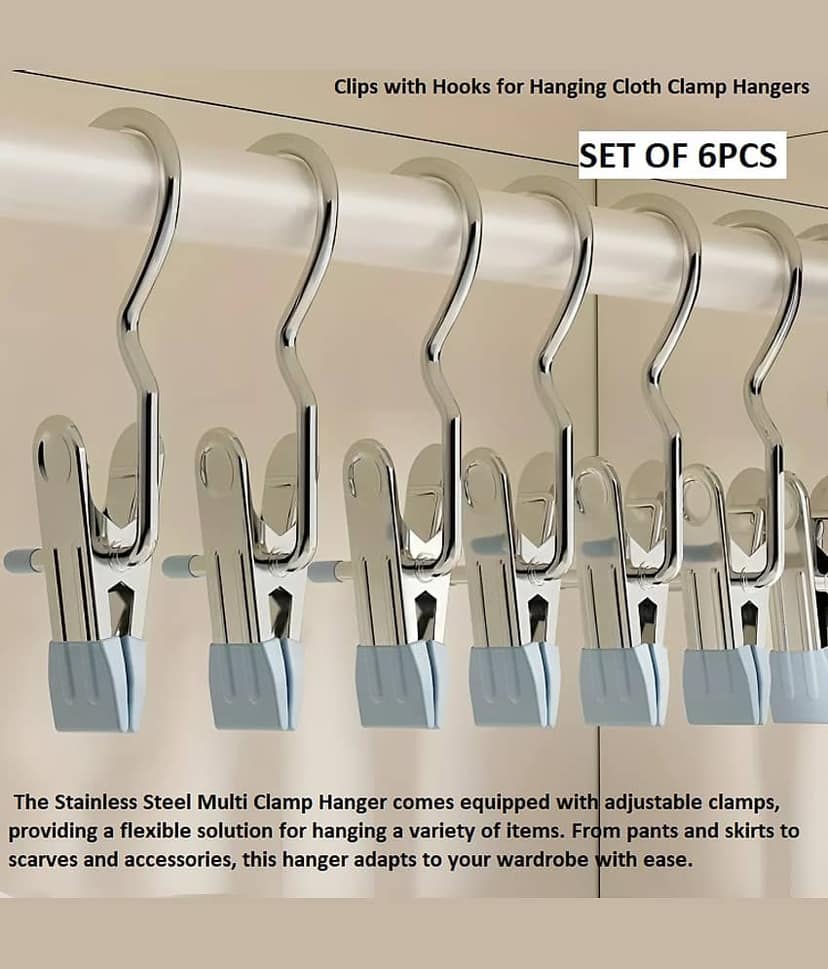 Space-Saving Clothespin Hanger for Closet Hooks(Set of 6)