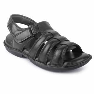 FEATHER LEATHER Genuine Leather Comfortable Sandals & Floaters - Stylish & Flexible Sandals For Men (UK 6 to UK 10)