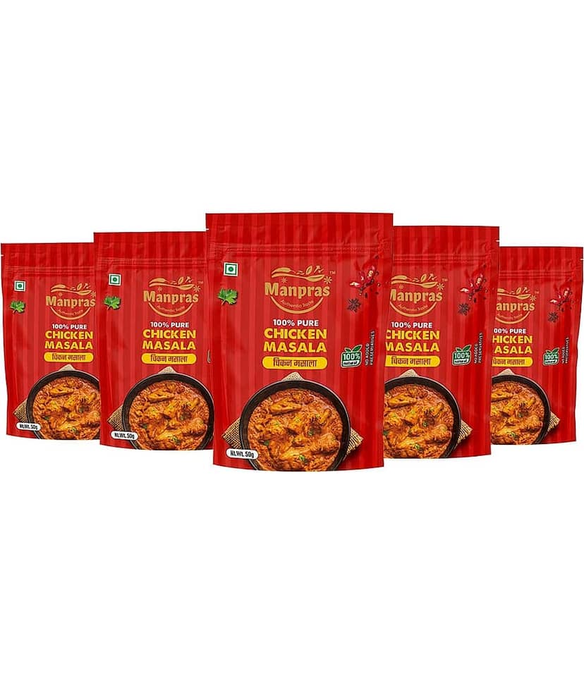 MANPRAS CHICKEN MASALA 50GM [ PACK OF 5 ] Masala 50 gm