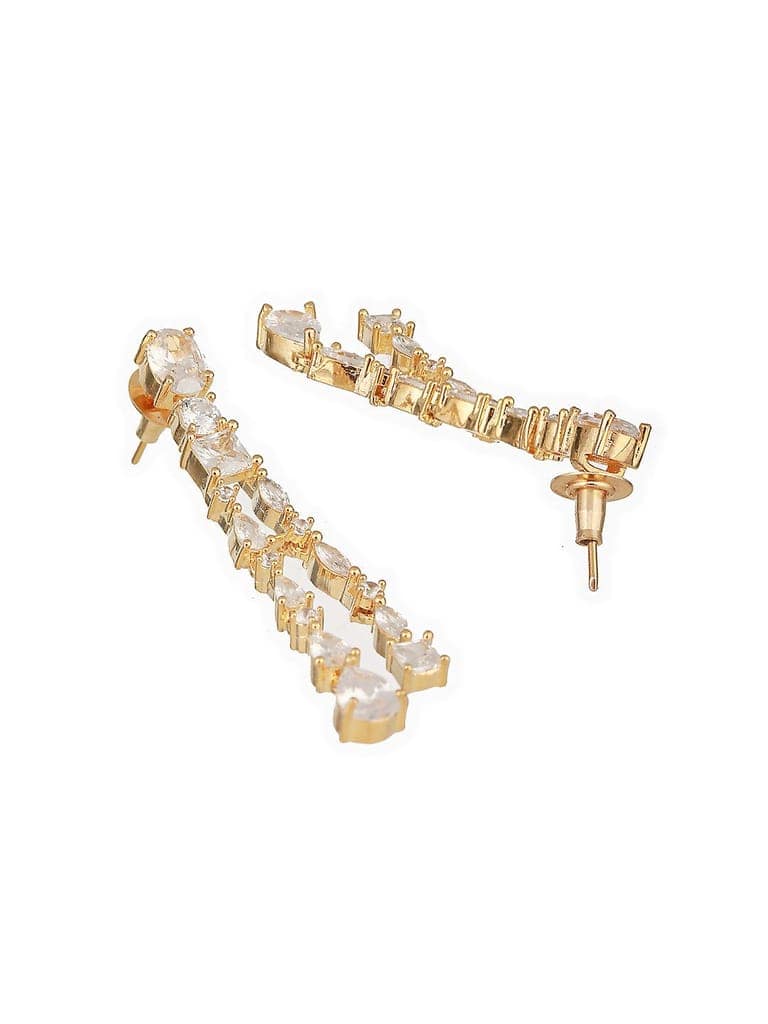 Gold Toned AD Studded Layered Minimal jewellery Set view 8