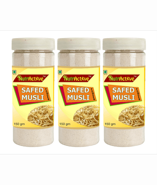 NutrActive safed mulsi powder 450 gm Natural Vanilla Multivitamins Powder Pack of 3