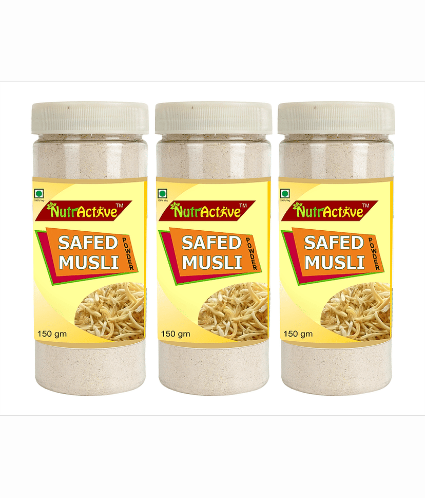 NutrActive safed mulsi powder 450 gm Natural Vanilla Multivitamins Powder Pack of 3