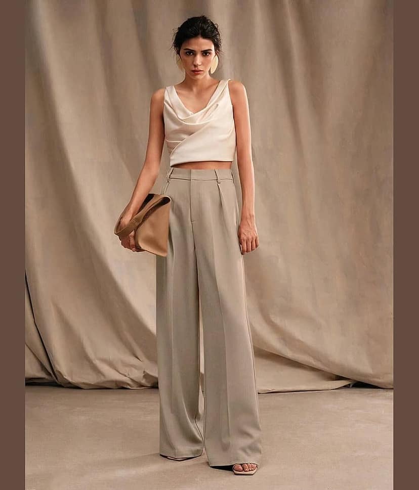 kotty Women Lycra Formal Trousers ( Beige ) view 2