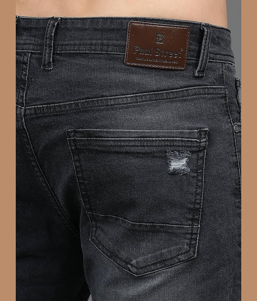 Paul Street Slim Fit Distressed Men's Jeans - Light Grey ( Pack of 1 ) view 2