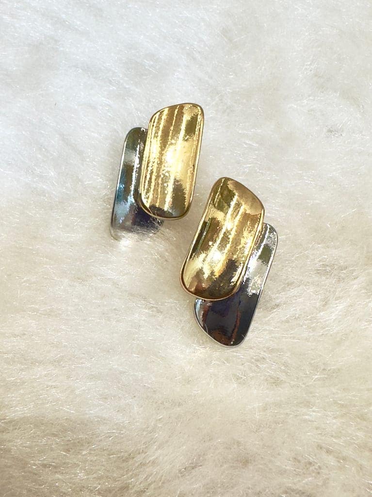 2-Tone Earring Studs - Timeless Elegance - By AMIT CHAUHAN AND SONS view 2