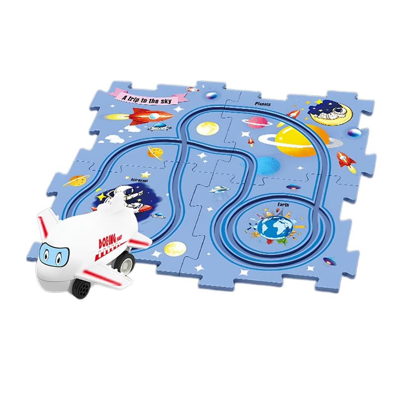Rail Car Puzzle | Puzzle Track Racer | Aeroplane Puzzle Track | Rail Slot Car Puzzle | Puzzle Board Toy | Educational Toy | Learning Toy
