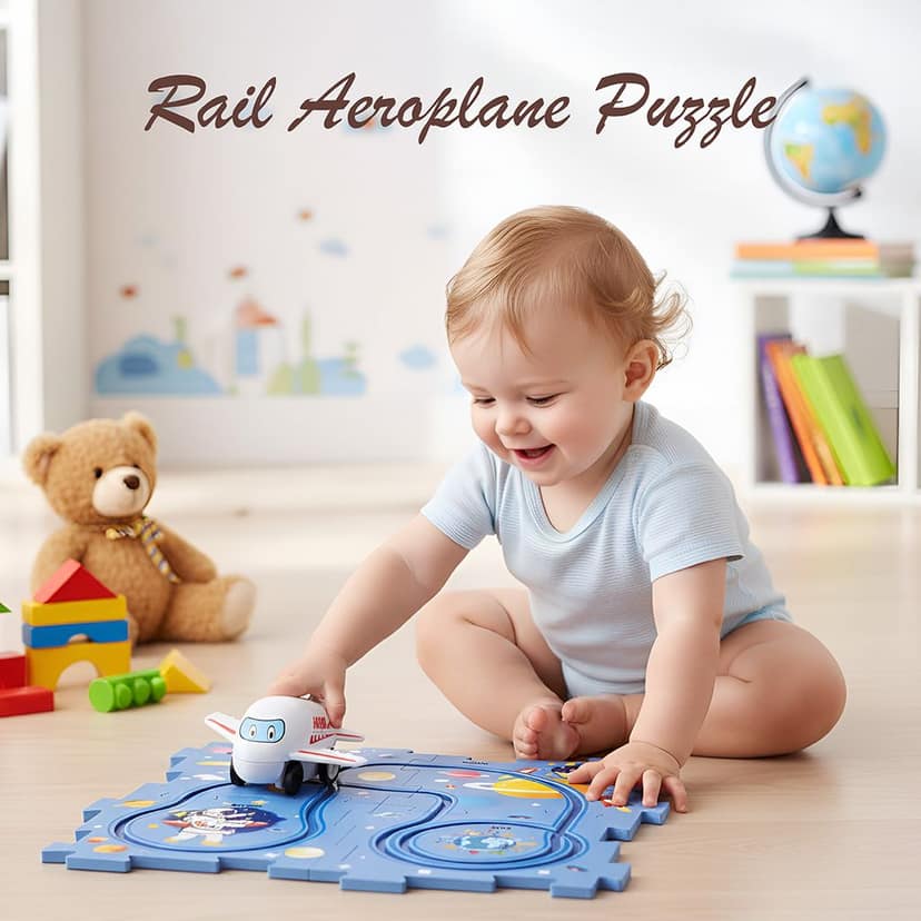 Rail Car Puzzle | Puzzle Track Racer | Aeroplane Puzzle Track | Rail Slot Car Puzzle | Puzzle Board Toy | Educational Toy | Learning Toy view 4