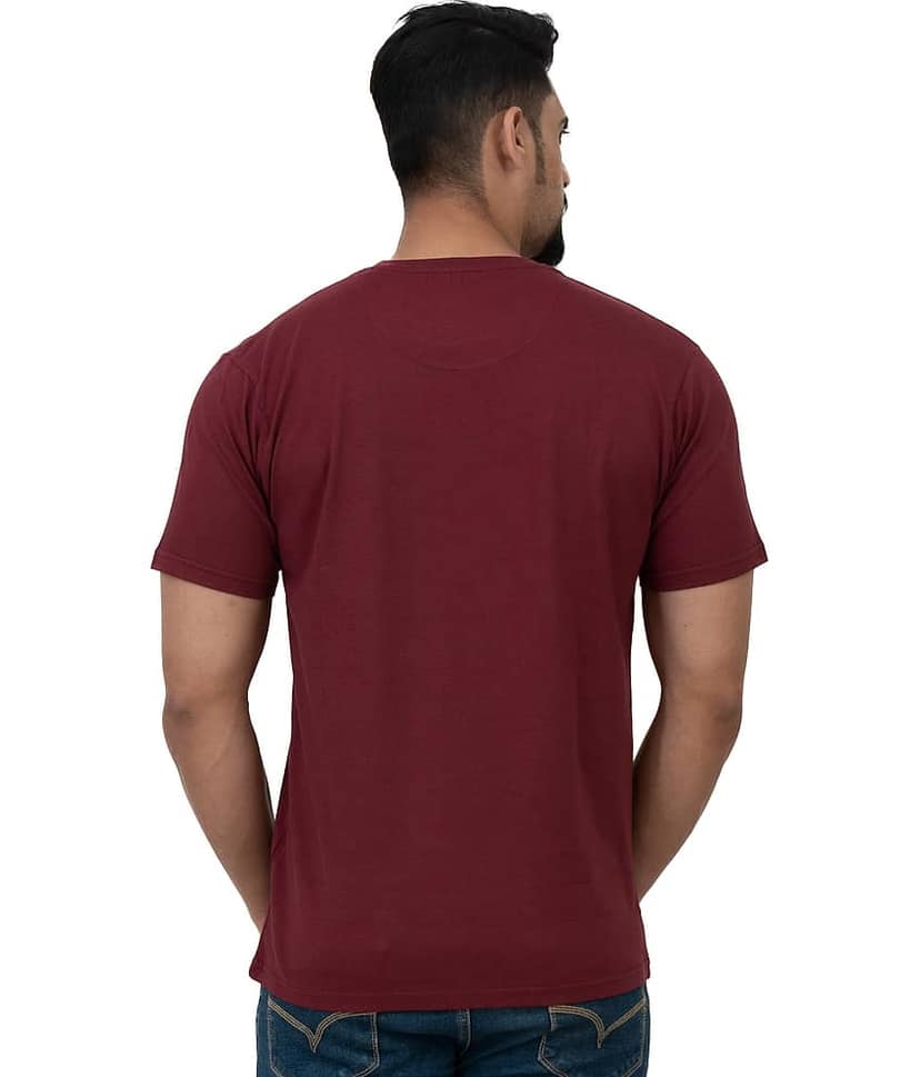 Cotstyle Pack of 1 Cotton Regular Fit Men's T-Shirt ( Maroon ) view 2