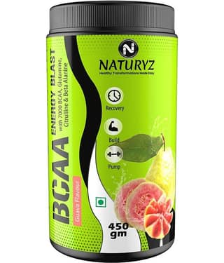 NATURYZ BCAA Energy Blast Pre Intra Post Workout For Recovery, Power & Energy - 450g(Guava Flavour)