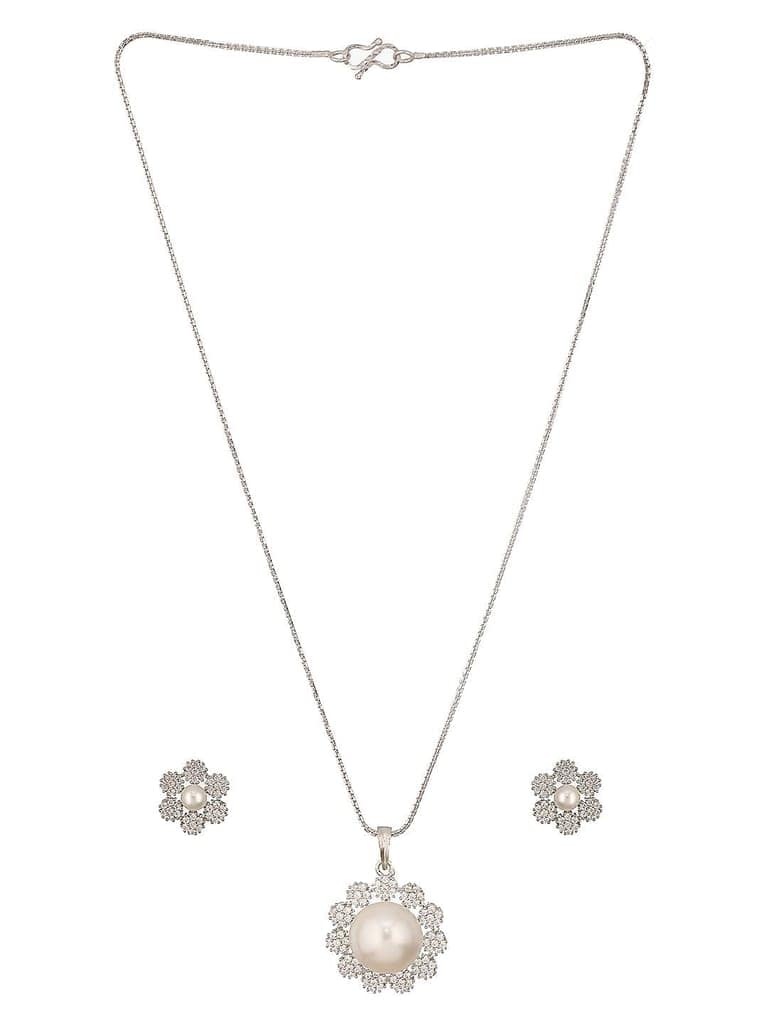 Silver Plated Faux Pearl Beaded Statement Minimal Locket Jewellery Set view 5