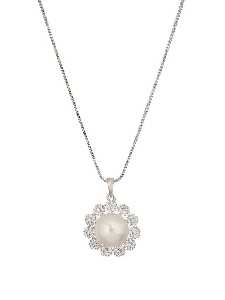 Silver Plated Faux Pearl Beaded Statement Minimal Locket Jewellery Set view 6