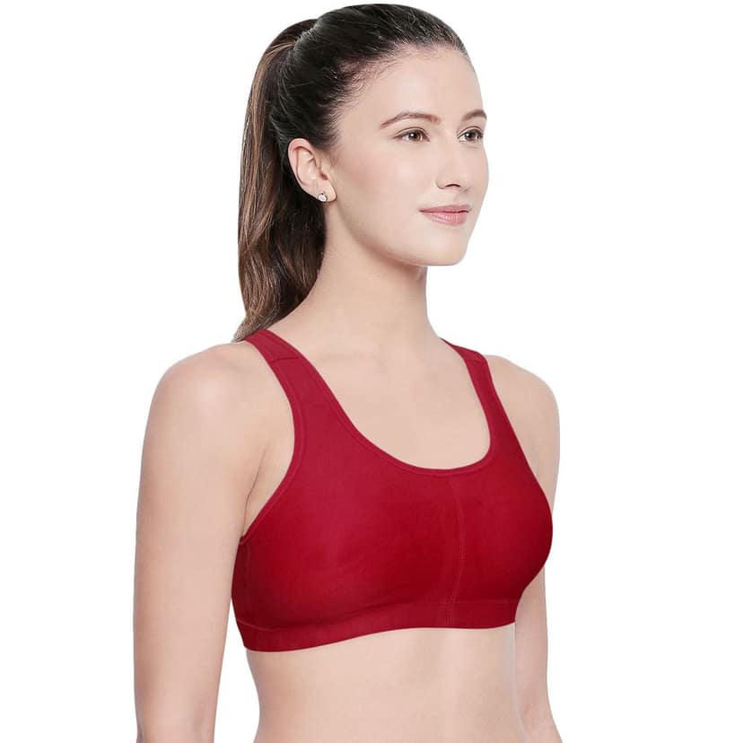 Bodycare Women Cotton Spandex Full Coverage Non Padded Sports Bra Bra E1612-MH view 2