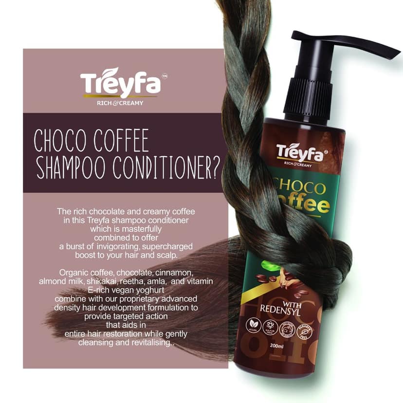 TREYFA Choco Coffee Shampoo & Conditioner for Anti-dandruff | All Hair Types (100 ml) view 3