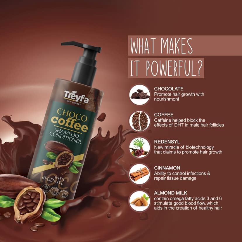 TREYFA Choco Coffee Shampoo & Conditioner for Anti-dandruff | All Hair Types (100 ml) view 4