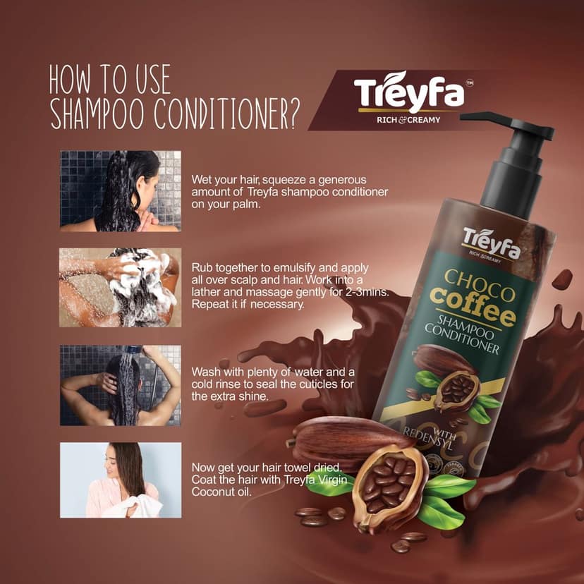 TREYFA Choco Coffee Shampoo & Conditioner for Anti-dandruff | All Hair Types (100 ml) view 5