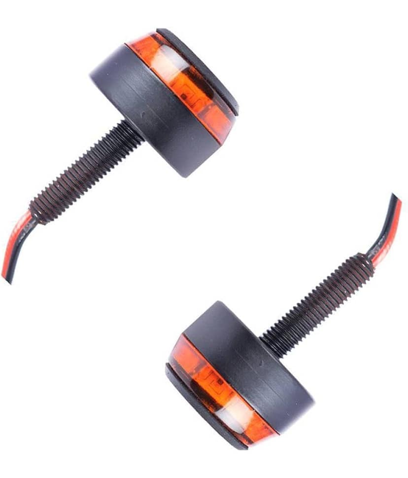 R.J.VON - Motorcycle Handlebar Turn Signal Grip Bar End LED Plug Strobe Yellow Light Side Indicator For - Royal Enfield