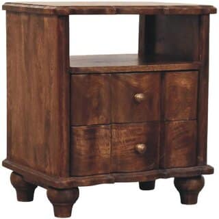 2-Drawer Bedside with Open Shelf