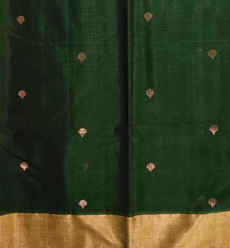 Handloom Chanderi Silk Mercerized Cotton Saree with Meena Booti view 2