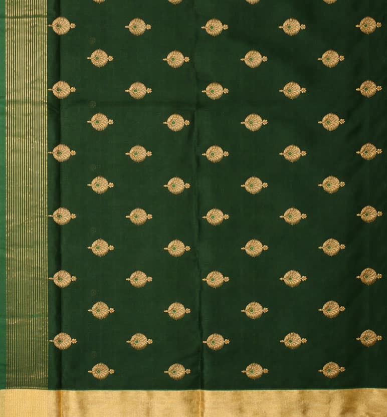 Handloom Chanderi Silk Mercerized Cotton Saree with Meena Booti view 4