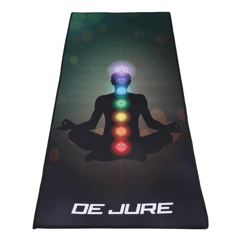 De Jure Fitness Dual Purpose (One Side Meditation Other Side Anti-Skid) Yoga Mat with Carrying Strap, Long & Wide, Anti-Slip Extra thick, Yoga Mats for Workout, Fitness, Yoga, Gym, Home & Pilates, Fabric Laminated EVA, 5 MM