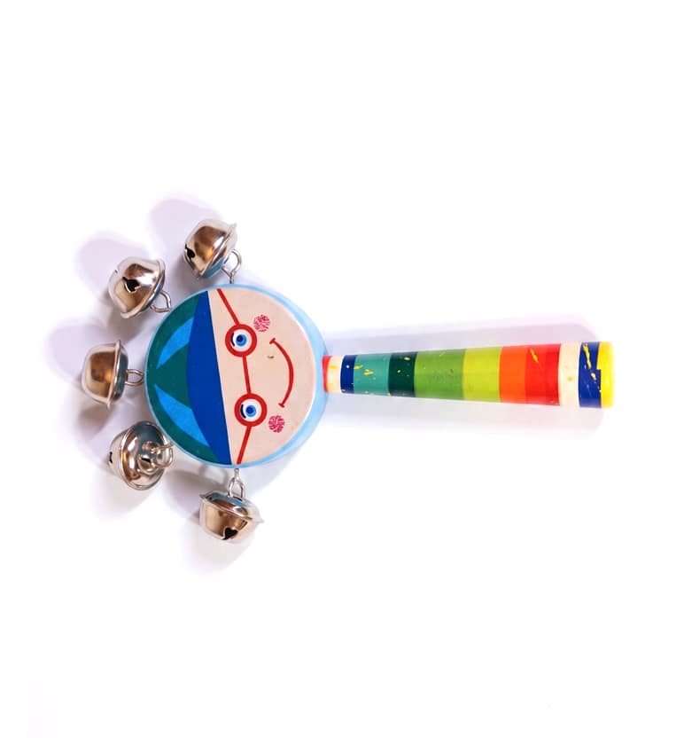 Handcrafted Wooden Jhunjhuna Rattle Toy view 3