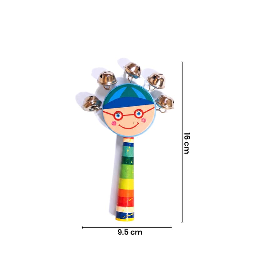 Handcrafted Wooden Jhunjhuna Rattle Toy view 5